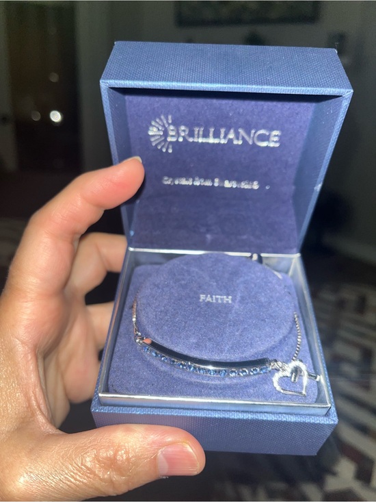 Brillance Jewelry - New Brilliance Crystal Heart & Cross Bar Adjustable Bracelet